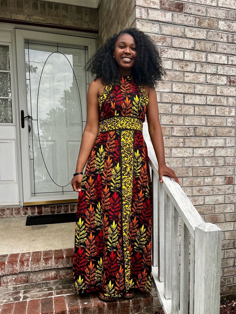 Sleeveless Aline African Print Multicolored Dress